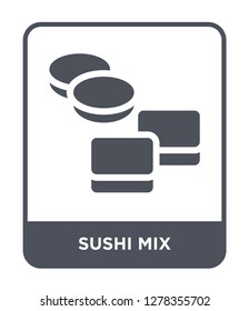 sushi mix icon vector on white background, sushi mix trendy filled icons from Bistro and restaurant collection, sushi mix vector illustration