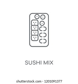 Sushi Mix linear icon. Sushi Mix concept stroke symbol design. Thin graphic elements vector illustration, outline pattern on a white background, eps 10.