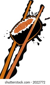 sushi in monochrome graffiti style