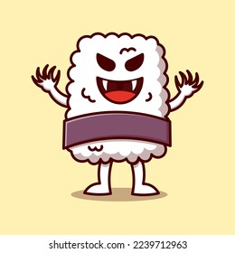 Ilustración del icono del vector de dibujos animados de sushi