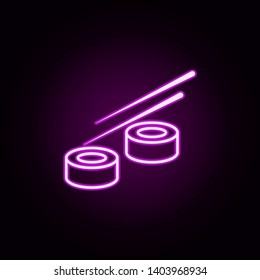 sushi neon icon. Elements of fast food set. Simple icon for websites, web design, mobile app, info graphics