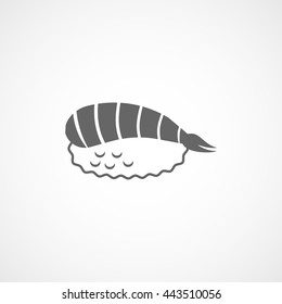 Sushi Nigiri Flat Icon On White Background