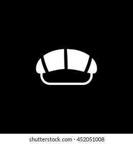 Sushi Nigiri Flat Icon On Black Background