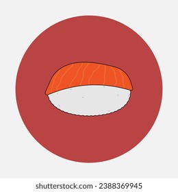 Sushi and nigiri sushi in flat style, vector design