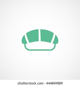 Sushi Nigiri Green Flat Icon On White Background