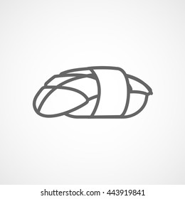 Sushi Nigiri Line Icon On White Background