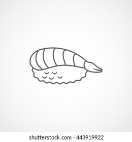 Sushi Nigiri Line Icon On White Background