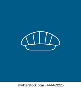 Sushi Nigiri Line Icon On Blue Background