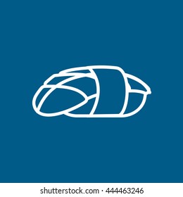 Sushi Nigiri Line Icon On Blue Background