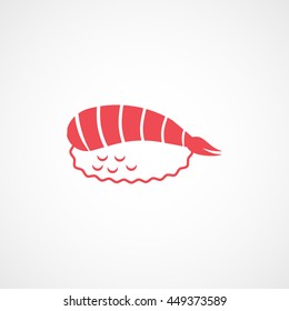 Sushi Nigiri Red Flat Icon On White Background