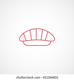 Sushi Nigiri Red Line Icon On White Background