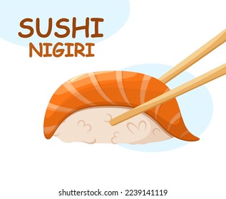 Sushi nigiri with salmon. Japanese cuisine.
