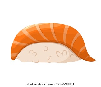 Sushi nigiri with salmon on a white background. Japanese food.
