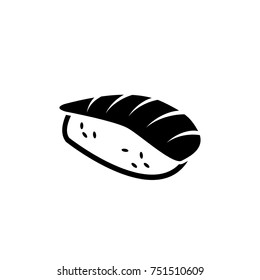 Sushi nigiri with salmon vector icon isolated on white background