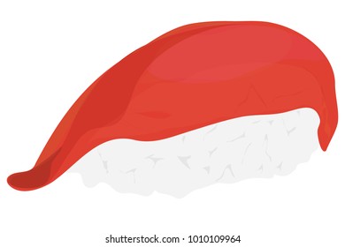 Sushi nigiri with tuna, Sashimi tuna, raw fish, Japanese food.