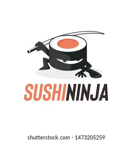 sushi ninja logo designs template