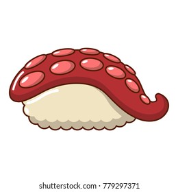 Sushi octopus icon. Cartoon illustration of sushi octopus vector icon for web