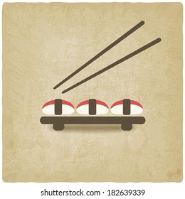 sushi old background - vector illustration