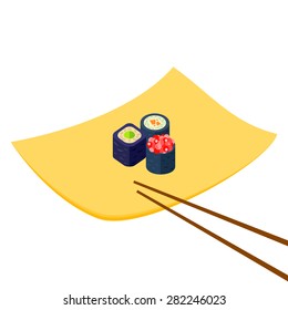 Sushi on the plate