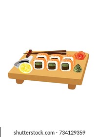 Sushi on a plate