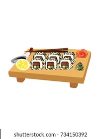Sushi on a plate
