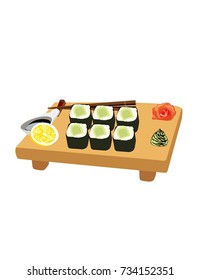 Sushi on a plate