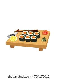 Sushi on a plate