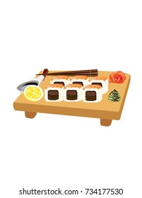 Sushi on a plate