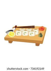 Sushi on a plate