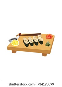 Sushi on a plate