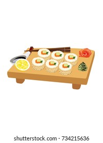Sushi on a plate