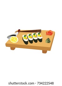 Sushi on a plate