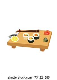 Sushi on a plate