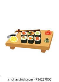 Sushi on a plate