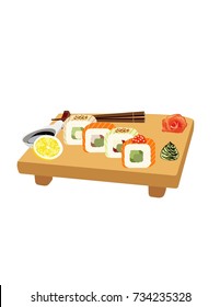 Sushi on a plate