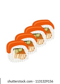 Sushi on white background