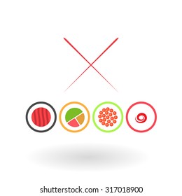 Sushi on a white background. Vector illustration.