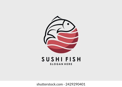 Sushi onigiri logo design vector illustration for restaurant icon with creative idea