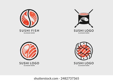 Sushi onigiri logo diseño colección de Vector para el ícono del restaurante con idea creativa