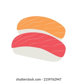 Sushi pair nigiri salmon vector emoji food