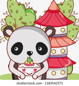 Sushi and panda kawaii