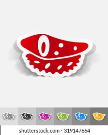 sushi paper sticker with shadow. Vector illustration