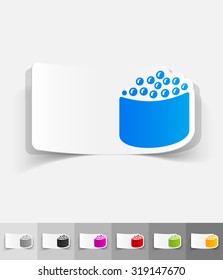 sushi paper sticker with shadow. Vector illustration