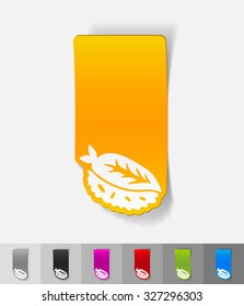 sushi paper sticker with shadow. Vector illustration