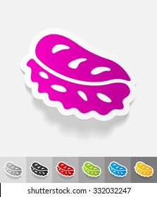 sushi paper sticker with shadow. Vector illustration