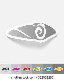 sushi paper sticker with shadow. Vector illustration