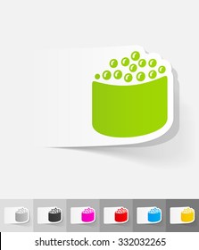 sushi paper sticker with shadow. Vector illustration