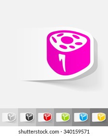 sushi paper sticker with shadow. Vector illustration