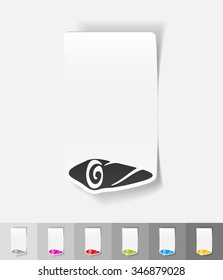 sushi paper sticker with shadow. Vector illustration