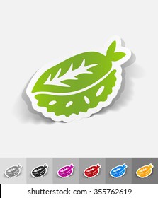 sushi paper sticker with shadow. Vector illustration
